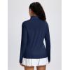 imageMAGCOMSEN 14 Zip Pullover Women Long Sleeve Quarter Zip UPF 50 Sun Shirts with Pocket Quick Dry Athletic Workout TopsNavy