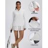 imageMAGCOMSEN 14 Zip Pullover Women Long Sleeve Quarter Zip UPF 50 Sun Shirts with Pocket Quick Dry Athletic Workout TopsWhite