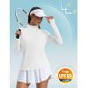 imageMAGCOMSEN 14 Zip Pullover Women Long Sleeve Quarter Zip UPF 50 Sun Shirts with Pocket Quick Dry Athletic Workout TopsWhite
