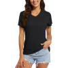 imageMAGCOMSEN 2 Pack Womens T Shirts VNeck Short Sleeve UPF 50 Sun Protection Workout Quick Dry Shirts Tee TopsBlackBlack