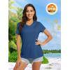 imageMAGCOMSEN 2 Pack Womens T Shirts VNeck Short Sleeve UPF 50 Sun Protection Workout Quick Dry Shirts Tee TopsBlue GreyLight Blue