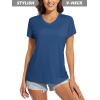 imageMAGCOMSEN 2 Pack Womens T Shirts VNeck Short Sleeve UPF 50 Sun Protection Workout Quick Dry Shirts Tee TopsBlue GreyLight Blue