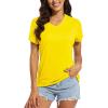 imageMAGCOMSEN 2 Pack Womens T Shirts VNeck Short Sleeve UPF 50 Sun Protection Workout Quick Dry Shirts Tee TopsWhiteYellow