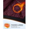 imageMAGCOMSEN Bomber Jackets for Men Winter Casual Quilted Jacket Warm Windproof Padded Jackets Zip Up CoatsBurgundy