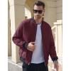 imageMAGCOMSEN Bomber Jackets for Men Winter Casual Quilted Jacket Warm Windproof Padded Jackets Zip Up CoatsBurgundy