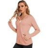 imageMAGCOMSEN Jackets for Women Full Zip Up Lightweight Long Sleeve UPF 50 Workout Workout Sun Protection HoodieApricot