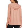 imageMAGCOMSEN Jackets for Women Full Zip Up Lightweight Long Sleeve UPF 50 Workout Workout Sun Protection HoodieApricot