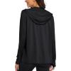imageMAGCOMSEN Jackets for Women Full Zip Up Lightweight Long Sleeve UPF 50 Workout Workout Sun Protection HoodieBlack