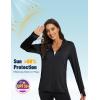imageMAGCOMSEN Jackets for Women Full Zip Up Lightweight Long Sleeve UPF 50 Workout Workout Sun Protection HoodieBlack