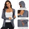 imageMAGCOMSEN Jackets for Women Full Zip Up Lightweight Long Sleeve UPF 50 Workout Workout Sun Protection HoodieDark Grey