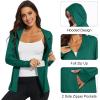 imageMAGCOMSEN Jackets for Women Full Zip Up Lightweight Long Sleeve UPF 50 Workout Workout Sun Protection HoodieEmerald Green