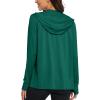 imageMAGCOMSEN Jackets for Women Full Zip Up Lightweight Long Sleeve UPF 50 Workout Workout Sun Protection HoodieEmerald Green