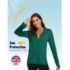 imageMAGCOMSEN Jackets for Women Full Zip Up Lightweight Long Sleeve UPF 50 Workout Workout Sun Protection HoodieEmerald Green