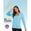 imageMAGCOMSEN Jackets for Women Full Zip Up Lightweight Long Sleeve UPF 50 Workout Workout Sun Protection HoodieLight Blue