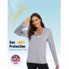 imageMAGCOMSEN Jackets for Women Full Zip Up Lightweight Long Sleeve UPF 50 Workout Workout Sun Protection HoodieLight Grey