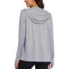 imageMAGCOMSEN Jackets for Women Full Zip Up Lightweight Long Sleeve UPF 50 Workout Workout Sun Protection HoodieLight Grey