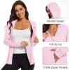 imageMAGCOMSEN Jackets for Women Full Zip Up Lightweight Long Sleeve UPF 50 Workout Workout Sun Protection HoodieLight Pink