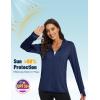 imageMAGCOMSEN Jackets for Women Full Zip Up Lightweight Long Sleeve UPF 50 Workout Workout Sun Protection HoodieNavy
