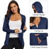 imageMAGCOMSEN Jackets for Women Full Zip Up Lightweight Long Sleeve UPF 50 Workout Workout Sun Protection HoodieNavy