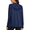imageMAGCOMSEN Jackets for Women Full Zip Up Lightweight Long Sleeve UPF 50 Workout Workout Sun Protection HoodieNavy