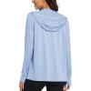 imageMAGCOMSEN Jackets for Women Full Zip Up Lightweight Long Sleeve UPF 50 Workout Workout Sun Protection HoodiePale Blue