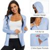 imageMAGCOMSEN Jackets for Women Full Zip Up Lightweight Long Sleeve UPF 50 Workout Workout Sun Protection HoodiePale Blue