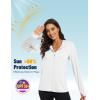 imageMAGCOMSEN Jackets for Women Full Zip Up Lightweight Long Sleeve UPF 50 Workout Workout Sun Protection HoodieWhite