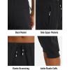 imageMAGCOMSEN Mens 34 Jogger Capri Pants with Zipper Pockets Knee Length Running Training Workout ShortsBlack