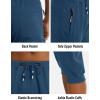 imageMAGCOMSEN Mens 34 Jogger Capri Pants with Zipper Pockets Knee Length Running Training Workout ShortsIndigo Blue