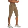 imageMAGCOMSEN Mens 34 Jogger Capri Pants with Zipper Pockets Knee Length Running Training Workout ShortsKhaki