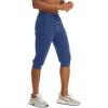 imageMAGCOMSEN Mens 34 Jogger Capri Pants with Zipper Pockets Knee Length Running Training Workout ShortsRoyal Blue