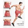 imageMAGCOMSEN Mens Athletic Running Shorts 9quot Quick Dry Lightweight Sport Workout Hiking Gym Shorts with Zipper PocketsWatermelon Red