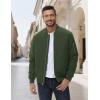 imageMAGCOMSEN Mens Bomber Jacket Casual Windproof Quilted Jacket Full Zip Windbreaker Winter Warm Varsity Jacket with PocketsArmy Green