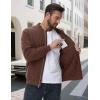 imageMAGCOMSEN Mens Bomber Jacket Casual Windproof Quilted Jacket Full Zip Windbreaker Winter Warm Varsity Jacket with PocketsCoffee