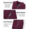 imageMAGCOMSEN Mens Bomber Jacket Casual Windproof Quilted Jacket Full Zip Windbreaker Winter Warm Varsity Jacket with PocketsWine Red