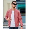 imageMAGCOMSEN Mens Bomber Jacket Lightweight Casual Windbreaker Spring Fall Zip Up Coat with 5 Pocket01 Grey Pink