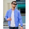 imageMAGCOMSEN Mens Bomber Jacket Lightweight Casual Windbreaker Spring Fall Zip Up Coat with 5 Pocket01 Light Blue