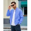 imageMAGCOMSEN Mens Bomber Jacket Lightweight Casual Windbreaker Spring Fall Zip Up Coat with 5 Pocket01 Light Blue