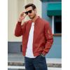 imageMAGCOMSEN Mens Bomber Jacket Lightweight Casual Windbreaker Spring Fall Zip Up Coat with 5 Pocket01 Orange Red