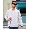 imageMAGCOMSEN Mens Bomber Jacket Lightweight Casual Windbreaker Spring Fall Zip Up Coat with 5 Pocket01 White