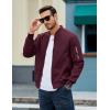 imageMAGCOMSEN Mens Bomber Jacket Lightweight Casual Windbreaker Spring Fall Zip Up Coat with 5 Pocket01 Wine Red