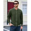 imageMAGCOMSEN Mens Bomber Jacket Lightweight Windbreaker Jackets Zip Up Windproof Jackets Casual Spring Fall Coat for GolfArmy Green