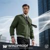imageMAGCOMSEN Mens Bomber Jacket Lightweight Windbreaker Jackets Zip Up Windproof Jackets Casual Spring Fall Coat for GolfArmy Green
