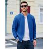 imageMAGCOMSEN Mens Bomber Jacket Lightweight Windbreaker Jackets Zip Up Windproof Jackets Casual Spring Fall Coat for GolfBlue
