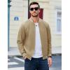 imageMAGCOMSEN Mens Bomber Jacket Lightweight Windbreaker Jackets Zip Up Windproof Jackets Casual Spring Fall Coat for GolfKhaki