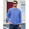 imageMAGCOMSEN Mens Bomber Jacket Lightweight Windbreaker Jackets Zip Up Windproof Jackets Casual Spring Fall Coat for GolfLight Blue