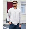 imageMAGCOMSEN Mens Bomber Jacket Lightweight Windbreaker Jackets Zip Up Windproof Jackets Casual Spring Fall Coat for GolfWhite