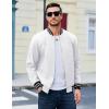 imageMAGCOMSEN Mens Bomber Jacket Lightweight Windbreaker Jackets Zip Up Windproof Jackets Casual Spring Fall Coat for GolfWhite