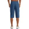 imageMAGCOMSEN Mens Capri Shorts Quick Dry Below Knee 34 Capri Pants with Zipper Pockets for Workout Running Training SummerBlue Grey