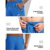 imageMAGCOMSEN Mens Capri Shorts Quick Dry Below Knee 34 Capri Pants with Zipper Pockets for Workout Running Training SummerBright Blue